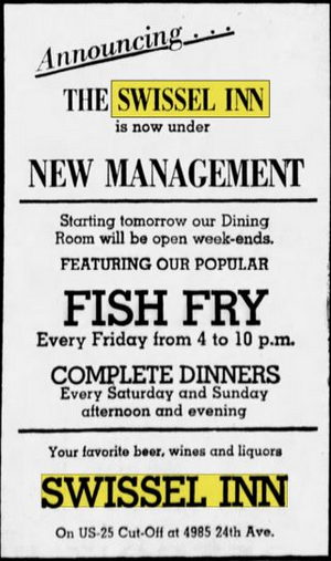 Swissel Inn - Nov 1961 New Management